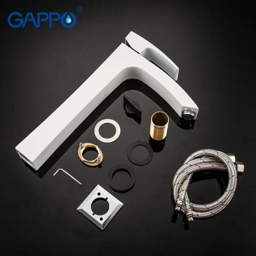 Змішувач для умивальника GAPPO G1007-18, білий/хром