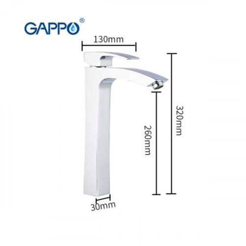 Змішувач для умивальника GAPPO G1007-18, білий/хром