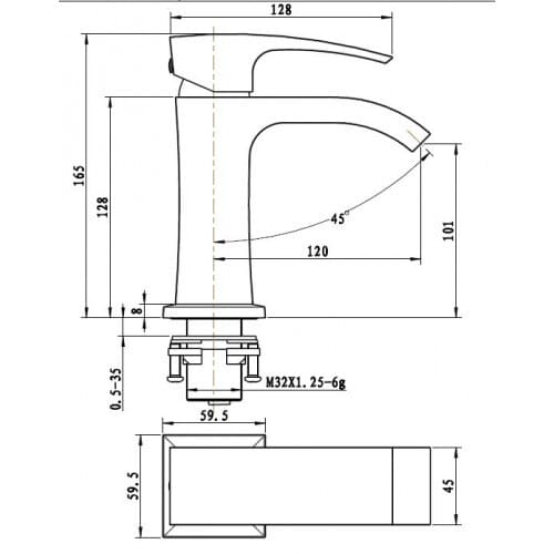 Змішувач для умивальника GAPPO G1007-1, хром