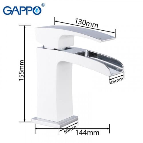 Змішувач для умивальника GAPPO G1007-30, білий/хром