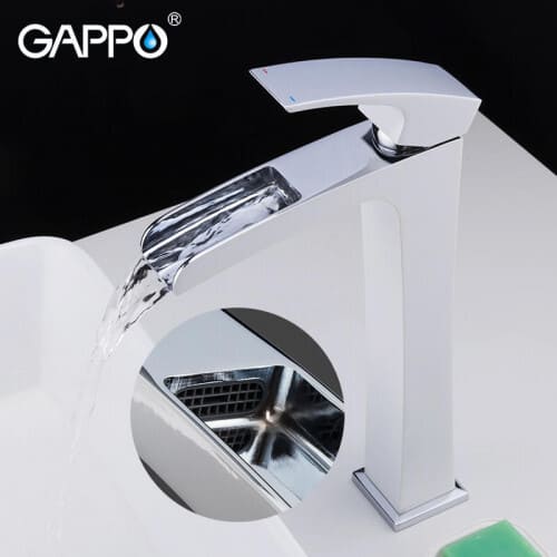 Змішувач для умивальника GAPPO G1007-31, білий/хром