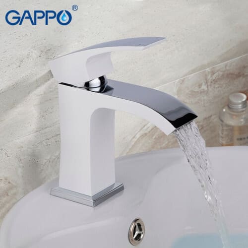 Змішувач для умивальника GAPPO G1007-8, білий/хром
