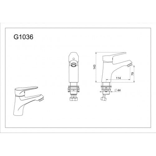 Змішувач для умивальника GAPPO G1036, хром