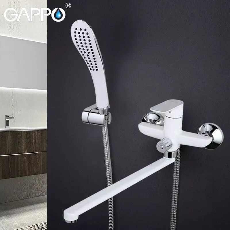 Змішувач для ванни GAPPO G2248, білий/хром