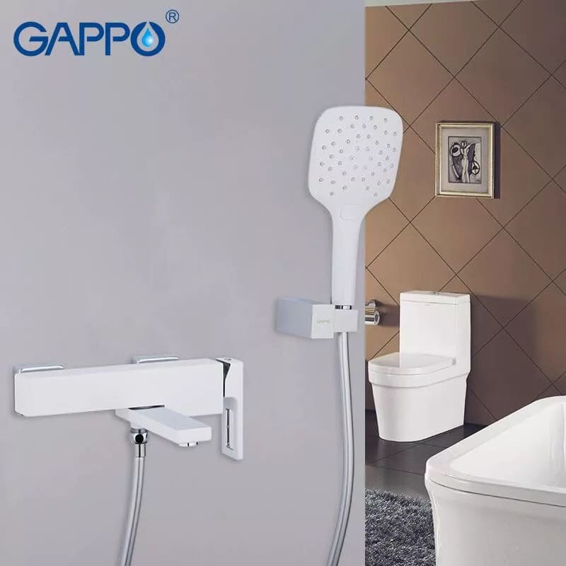 Змішувач для ванни GAPPO G3217-8, білий/хром
