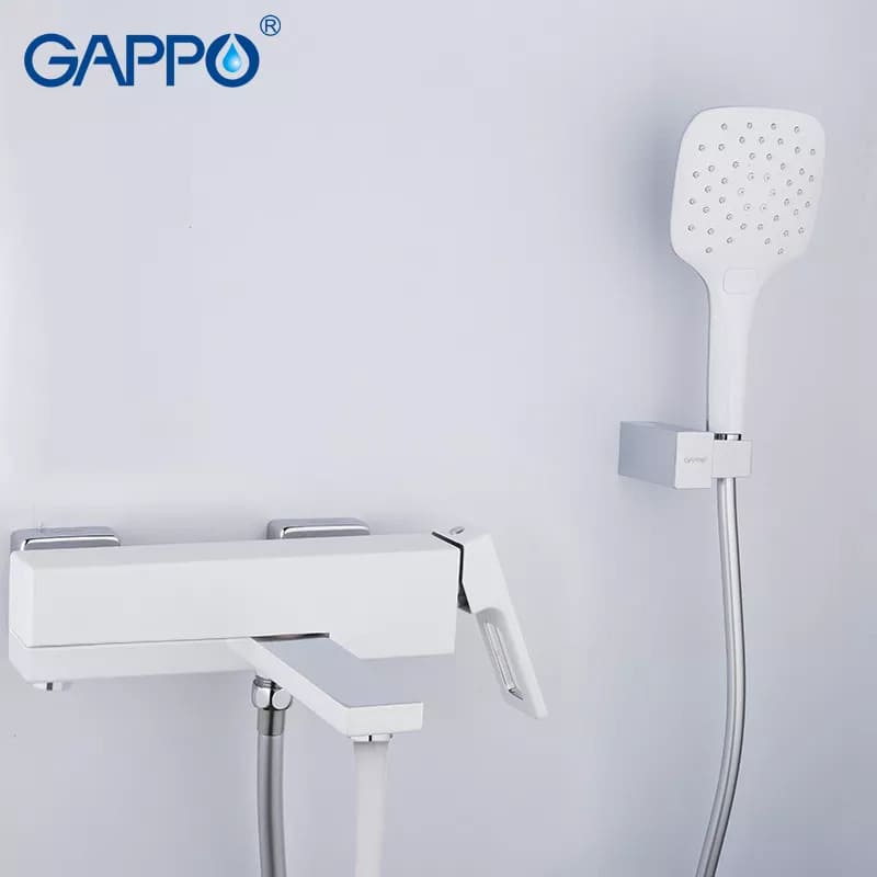 Змішувач для ванни GAPPO G3217-8, білий/хром