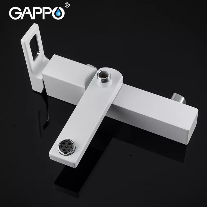 Змішувач для ванни GAPPO G3217-8, білий/хром