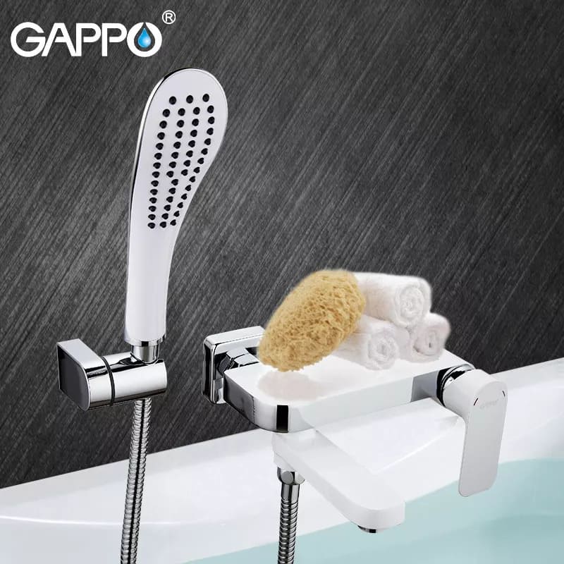 Змішувач для ванни GAPPO G3248, білий/хром