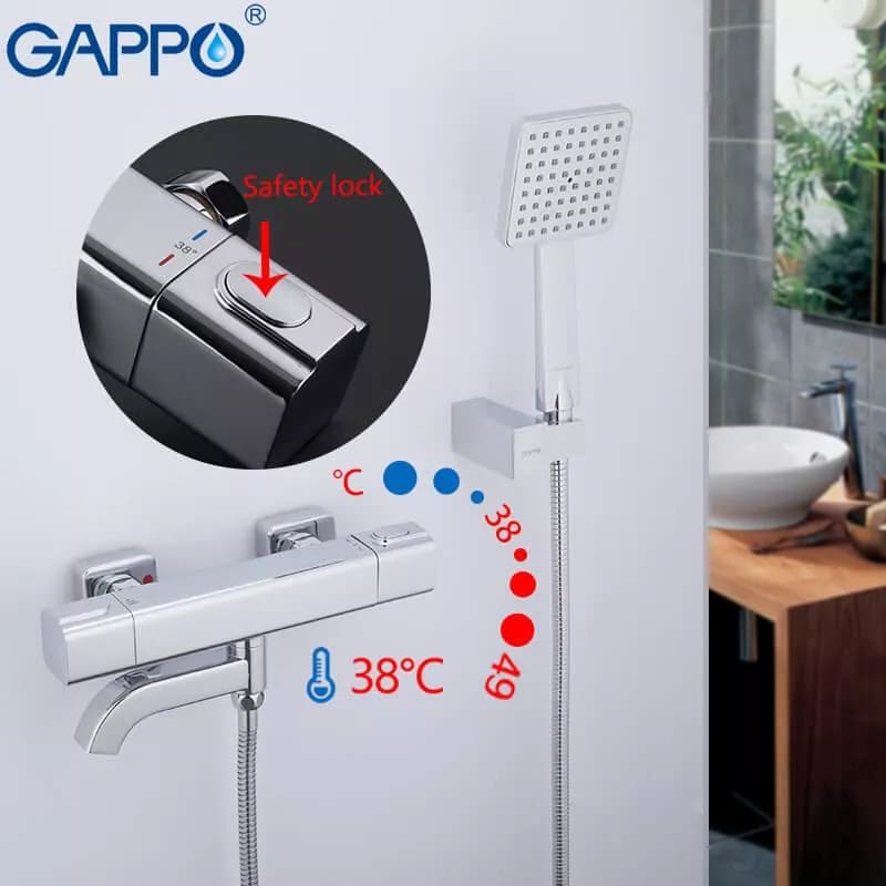 Змішувач для ванни GAPPO G3291 термостат, хром