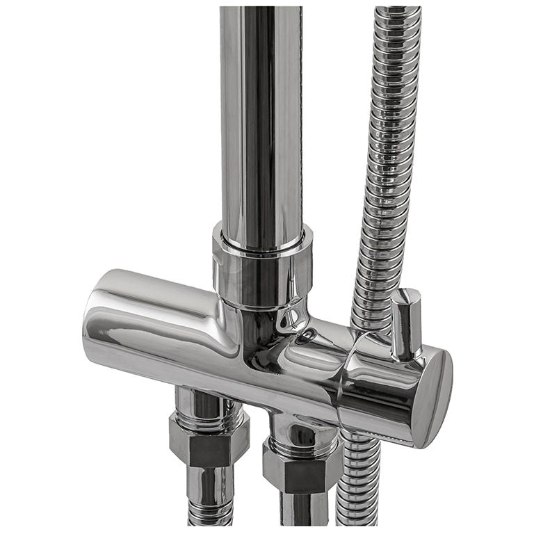 Душова колона Globus Lux GL-BAR-0101 кругла, стійка + 2 лійки + 2 душ. Шланга, Латунь