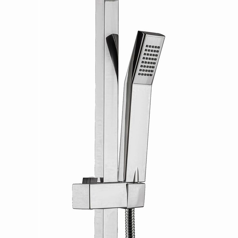 Душова колона Globus Lux GL-BAR-0707 квадратна, стійка + 2 лійки + 2 душ. Шланга, Латунь