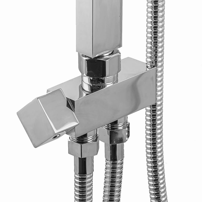 Душова колона Globus Lux GL-BAR-0707 квадратна, стійка + 2 лійки + 2 душ. Шланга, Латунь