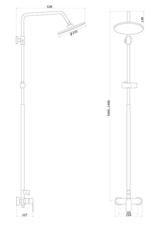 Душова система Globus Lux GLO-0005 ONTARIO комплект Латунь