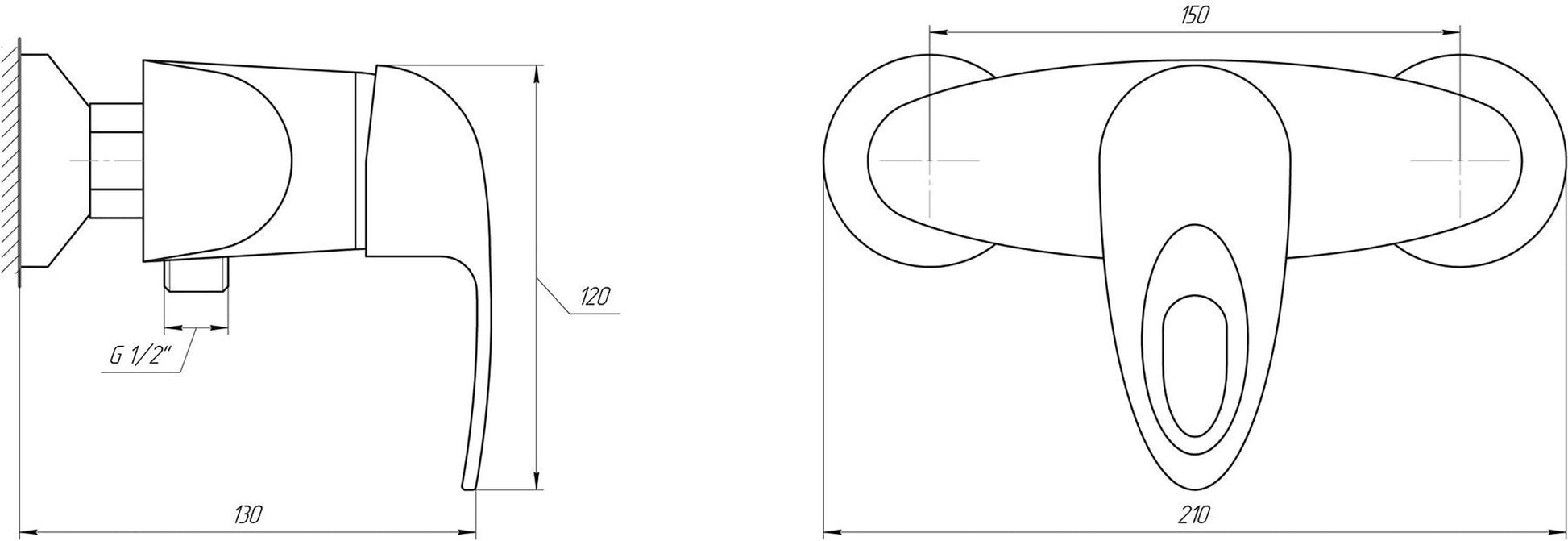 Змішувач для душу Globus Lux SMART GLSM-0105-N