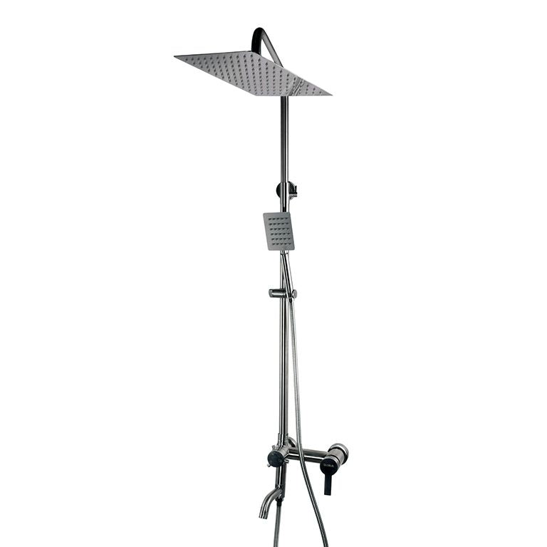 Душова система Globus Lux ALPEN SBT1-SQ-02-304 Нерж., з виливом, ручна лійка SUS, Тропік SUS 250*250мм