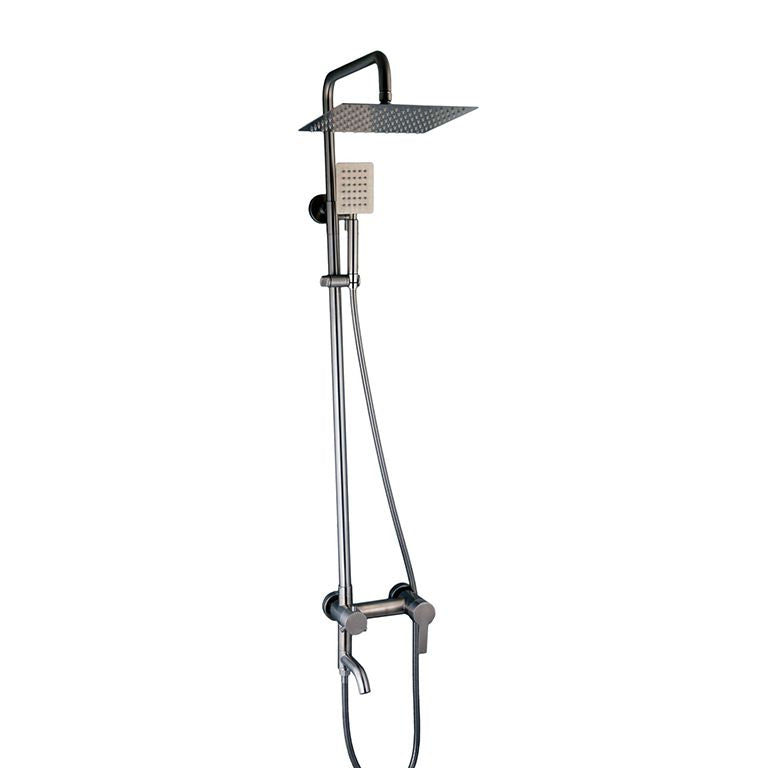 Душова система Globus Lux ALPEN SBT1-SQ-02-304 Нерж., з виливом, ручна лійка SUS, Тропік SUS 250*250мм