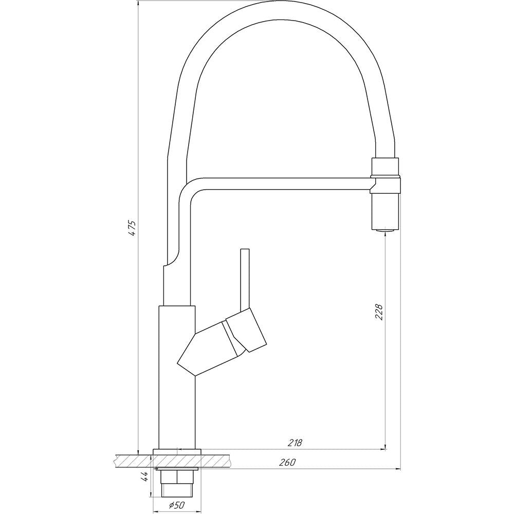 Змішувач кухонний Globus Lux DENVER Flex GDF-32-00-03