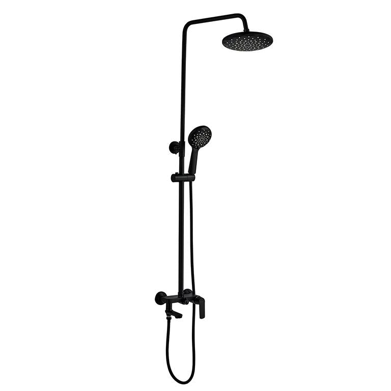 Душова система Globus Lux GLA-0002N-10-BB LAGUNA, з поворотним виливом латунь, Чорний мат