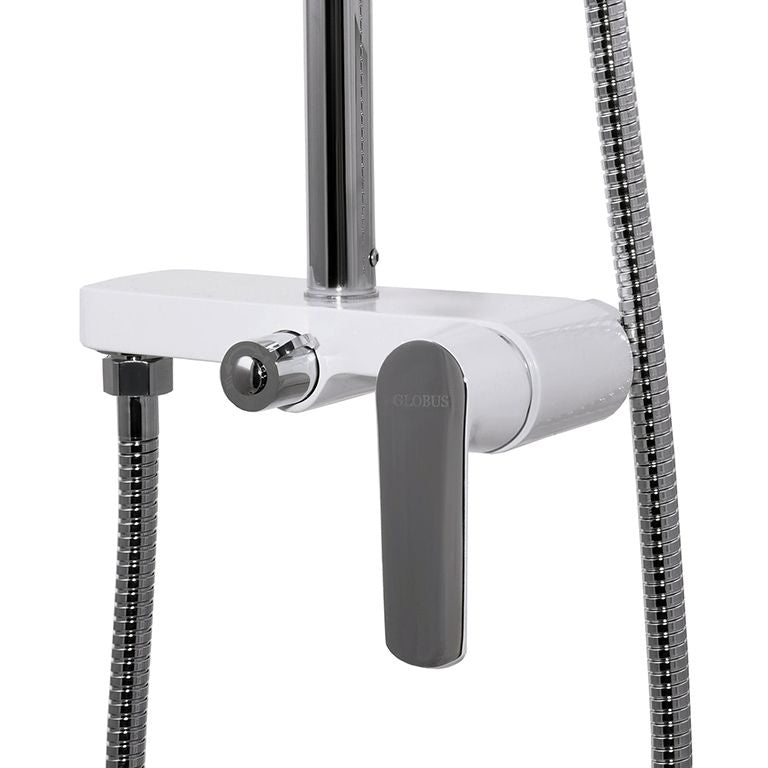 Душова система Globus Lux GLA-0005N-7-WHITE LAGUNA без виливу латунь Біла