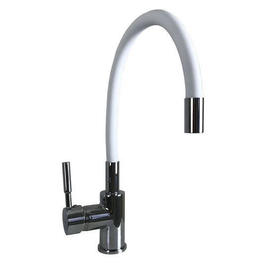 Змішувач для кухні Globus Lux LAZER GLLR-0203SW Білий з гнучким виливом