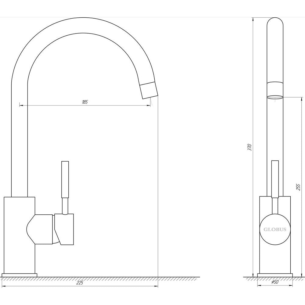 Змішувач для кухні Globus Lux LAZER GLLR-0203S-2-ARENA