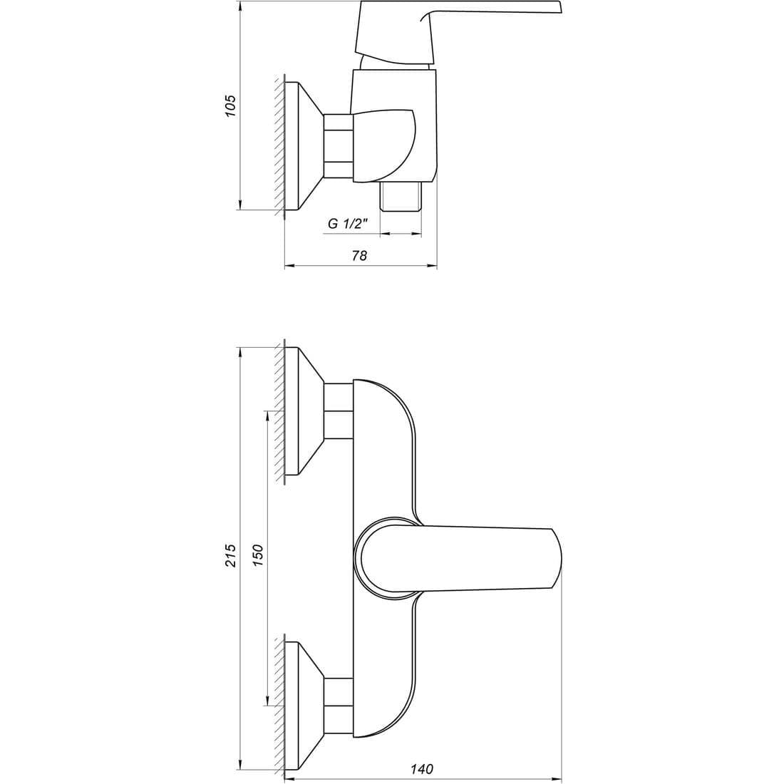 Змішувач для душу Globus Lux Laguna GLA-0105-7-WHITE
