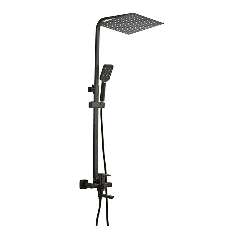 Душова система Globus Lux VAN-GLM-0026-10-BB Milano з виливом латунь H=150см, Чорний Мат.