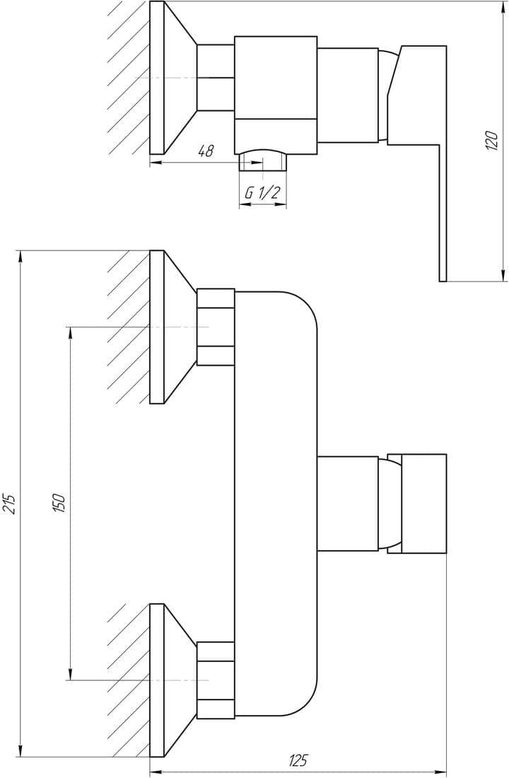Змішувач для душу Globus Lux Milano GLM-105N-11-Graphite