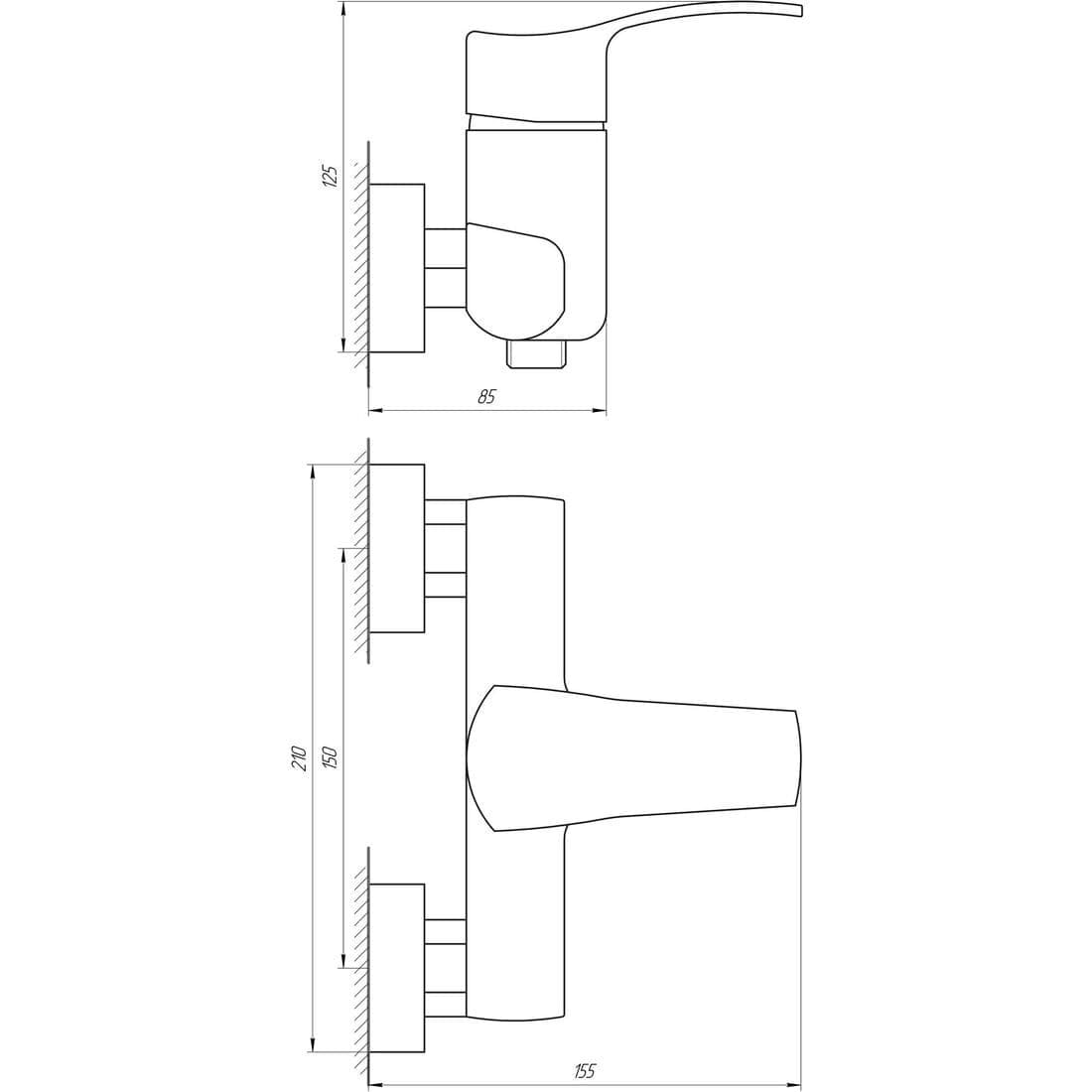 Змішувач для душу Globus Lux QUEENSLAND GLQU-0105