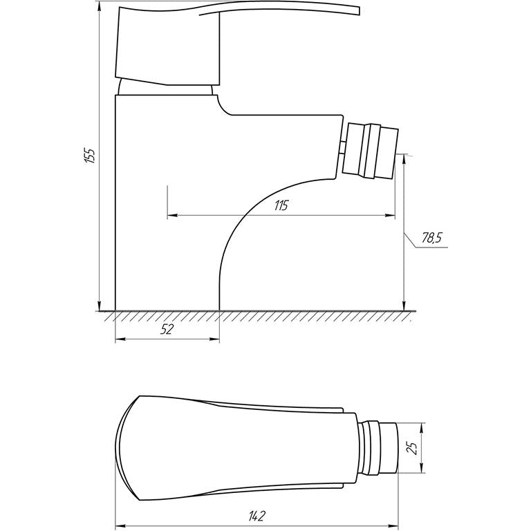 Змішувач для біде Globus Lux QUEENSLAND GLQU-0106