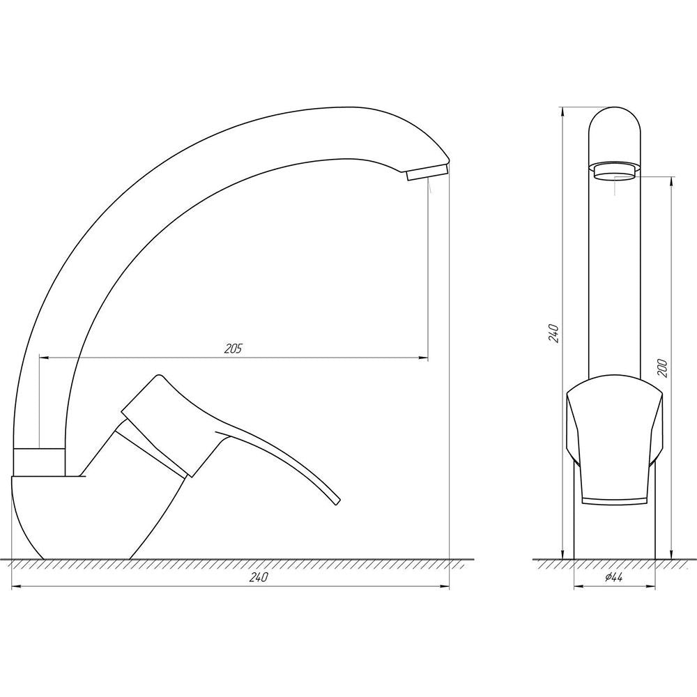 Змішувач для кухні Globus Lux QUEENSLAND GLQU-0103S