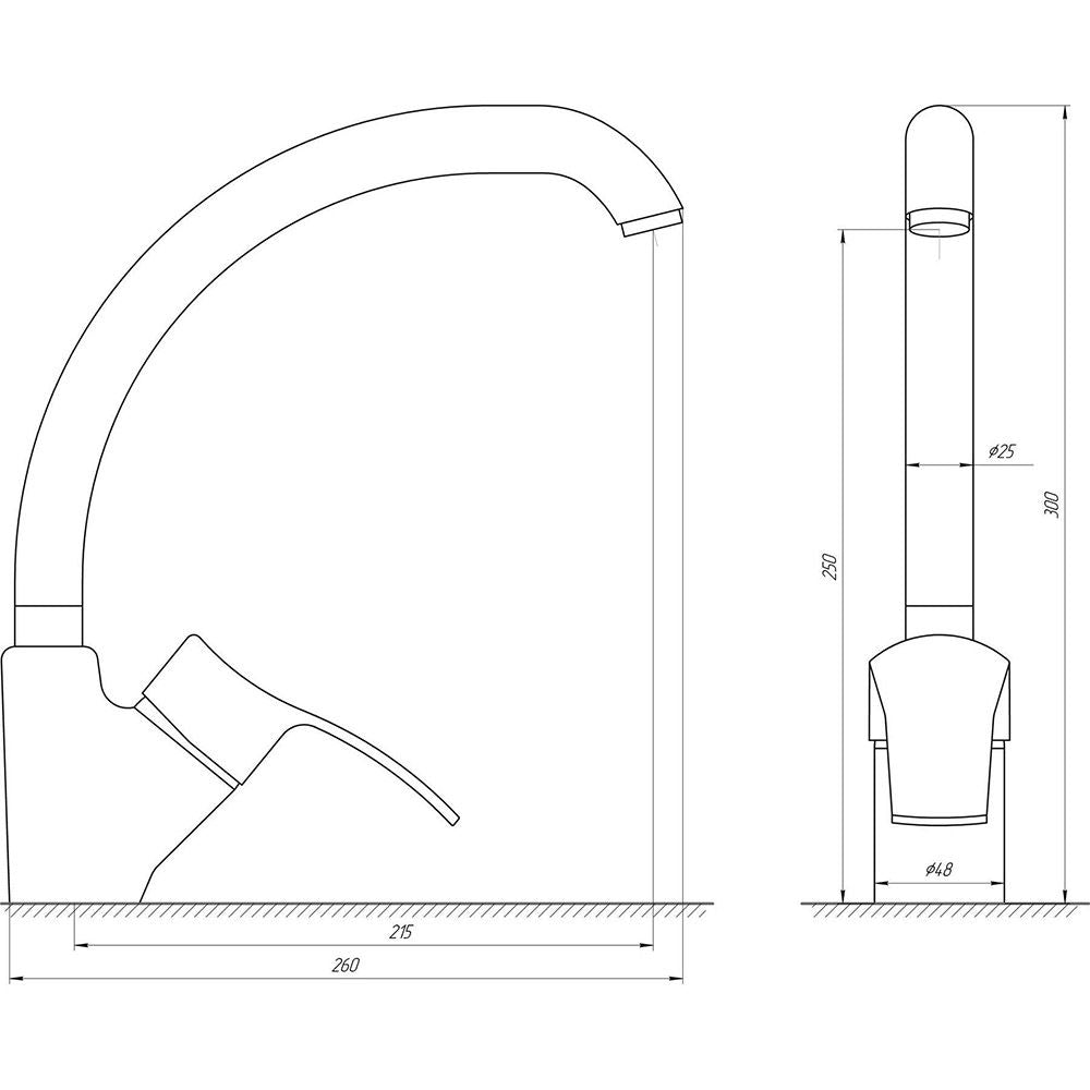 Змішувач для кухні Globus Lux QUEENSLAND GLQU-0103S-BIG