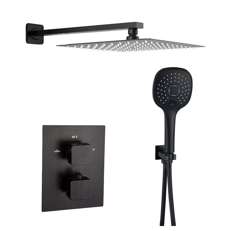 Душова система Globus Lux SMART GLM-405-BB-TT SMART box Termostatic КУБ вбудована, Комплект, Чорний Мат.