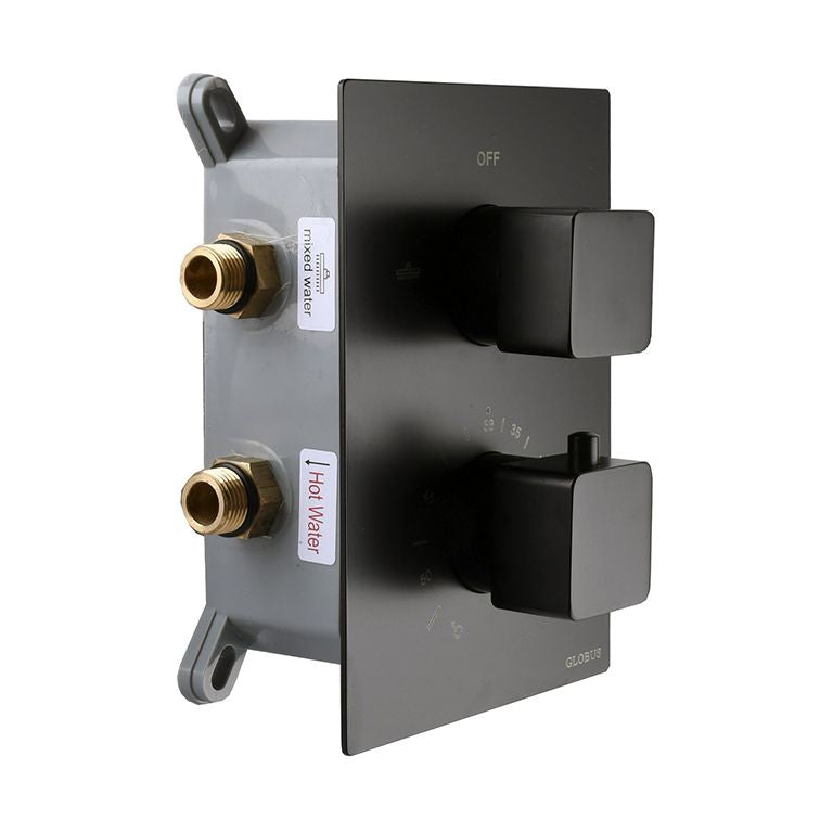 Душова система Globus Lux SMART GLM-405-BB-TT SMART box Termostatic КУБ вбудована, Комплект, Чорний Мат.