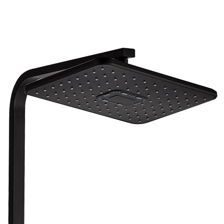 Душова система Globus Lux VAN-GLQ-0041T-BB Termostat, Штанга Куб 1400мм, з виливом Чорний Мат.