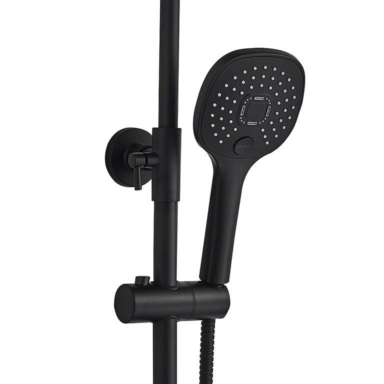 Душова система Globus Lux Laguna GLA-0041T-BB Termostatic Штанга 1400мм, з виливом Чорний Мат.