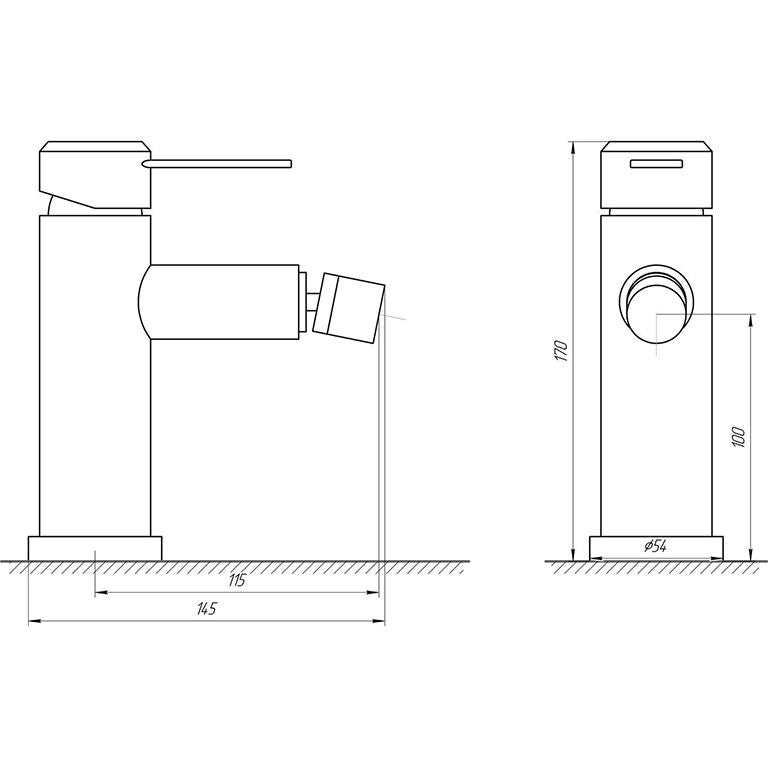 Змішувач для біде Globus Lux WIEN SBT2-106 Нержавійка, Комплект, на гайці 404