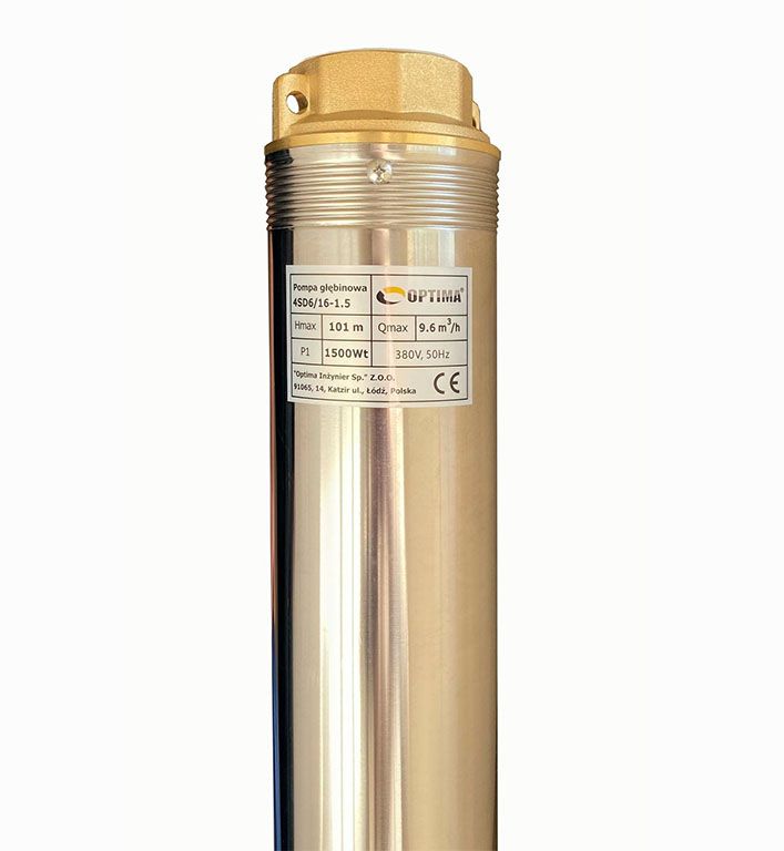 Свердловинний насос OPTIMA 4SD 6/16 1,5кВт 88м 3-фазний + кабель 15м
