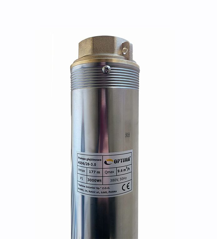 Свердловинний насос OPTIMA 4SD 6/28 3,0кВт 177м 3-фазний + кабель 15м