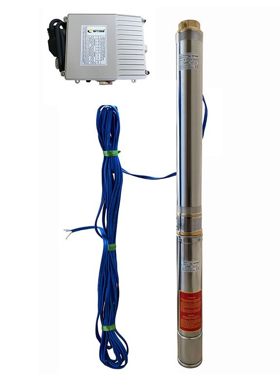 Свердловинний насос OPTIMA 4SDm6/14 1.5кВт 88м + пульт + кабель 15м