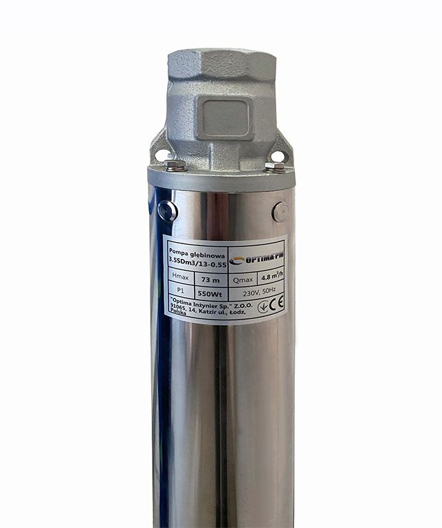 Насос свердловинний OPTIMA PM 3.5SDm3/13 0.55 кВт 79м + 1.5 м кабель, із вбудованим конденсатором (без пульта)