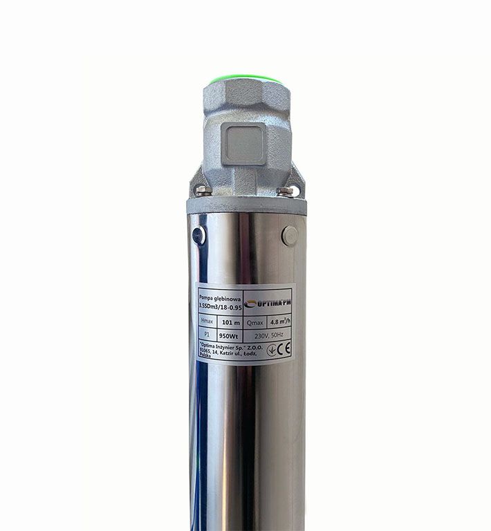 Насос свердловинний OPTIMA PM 3.5SDm3/18 0.95 кВт 112м + 1.5 м кабель, із вбудованим конденсатором (без пульта)