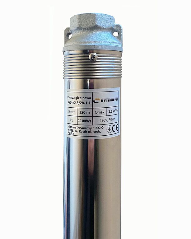 Насос свердловинний OPTIMA PM 3SDm2.5/28 1.1кВт 135м + кабель 15м, із вбудованим конденсатором (без пульта)