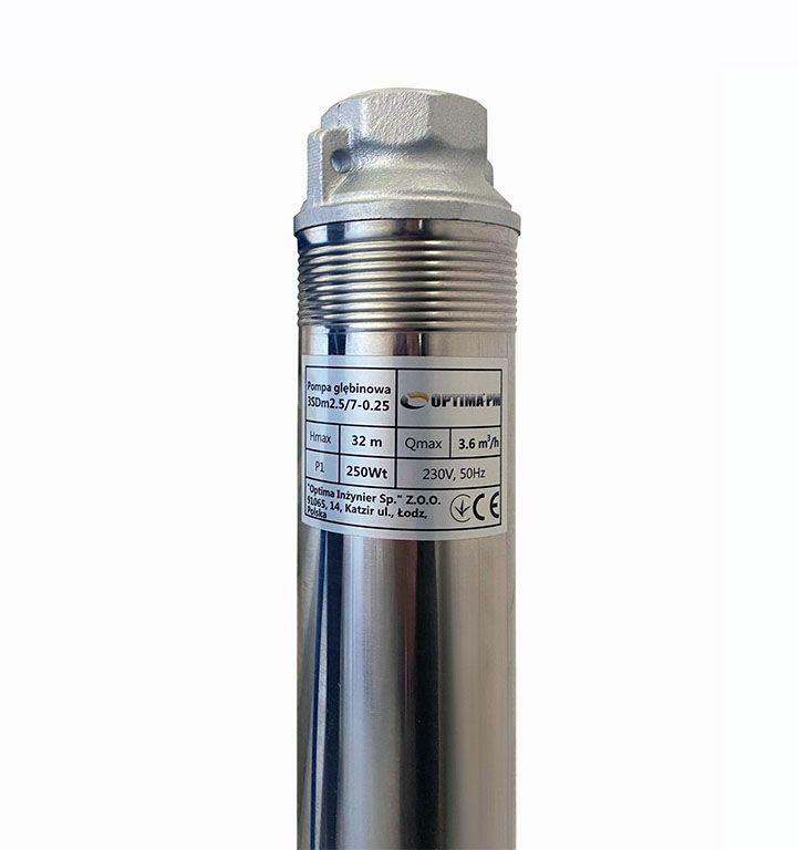 Насос свердловинний OPTIMA PM 3SDm2.5/7 0.25кВт 35м + 1.5 м кабель, із вбудованим конденсатором (без пульта)