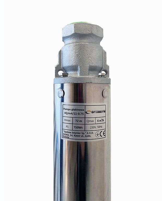 Насос свердловинний OPTIMA PM 4QJm4/11 0.75кВт 81м + 1.5 м кабель, із вбудованим конденсатором (без пульта)