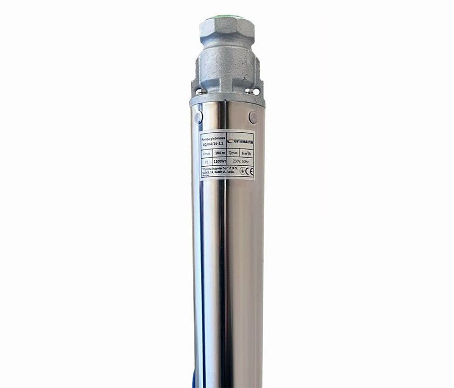 Насос свердловинний OPTIMA PM 4QJm4/16 1.1 кВт 120м + 1.5 м кабель, із вбудованим конденсатором (без пульта)