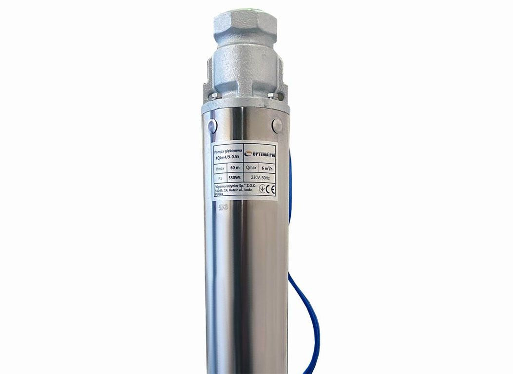 Насос свердловинний OPTIMA PM 4QJm4/9 0.55 кВт 64м + 1.5 м кабель, із вбудованим конденсатором (без пульта)