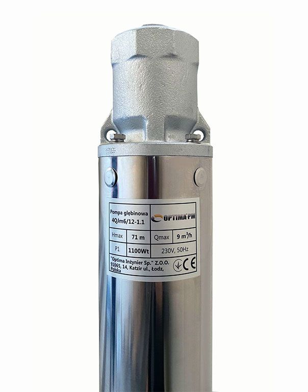 Насос свердловинний OPTIMA PM 4QJm6/12 1.1 кВт 78м + 1.5 м кабель, із вбудованим конденсатором (без пульта)