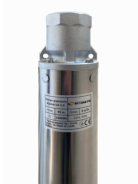 Насос свердловинний OPTIMA PM 4QJm6/16 1.5 кВт 101м + 1.5 м кабель, із вбудованим конденсатором (без пульта)