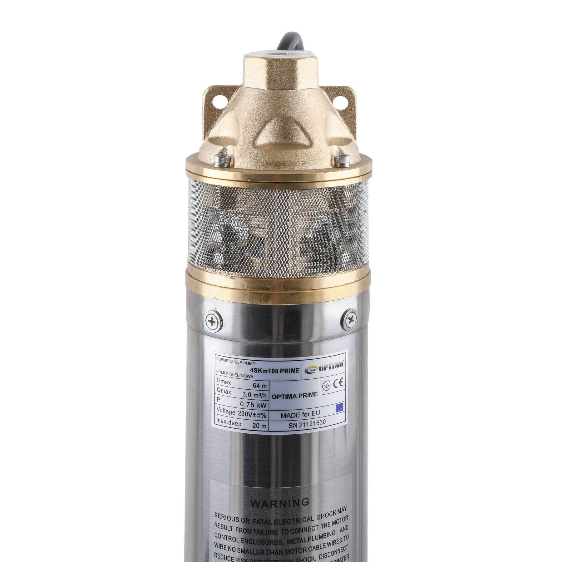 Насос свердловинний вихровий Optima 4SKm100 PRIME 0.75кВт + кабель 20м+пульт